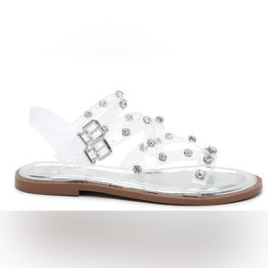 Clear rhinestone sandals! Excellent condition!